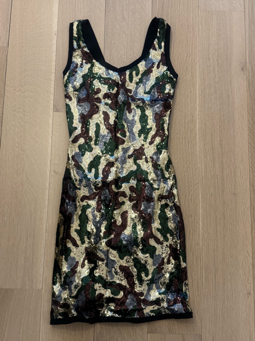 New La Petite Robe CHIARA BONI Camo Sequin Dress - Size 40